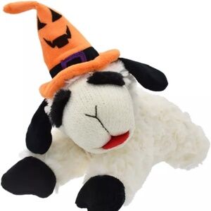 Multipet Lambchop Jack O Lantern Witch Hat ORG 10.5" Lamb Chop Halloween Dog Toy